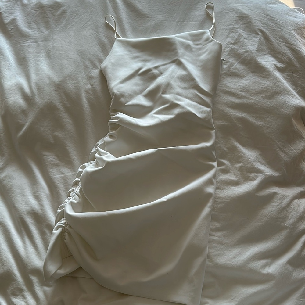Cinq a sept ruched white dress size 2